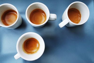 High angle view of breakfast on table