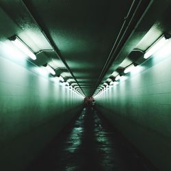 Interior of illuminated tunnel