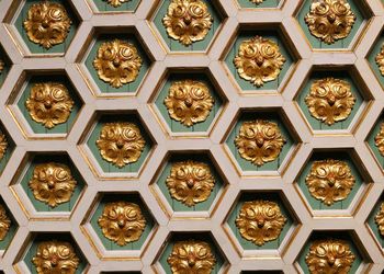 Full frame shot of patterned glass ceiling