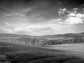 Scenic view of field against sky