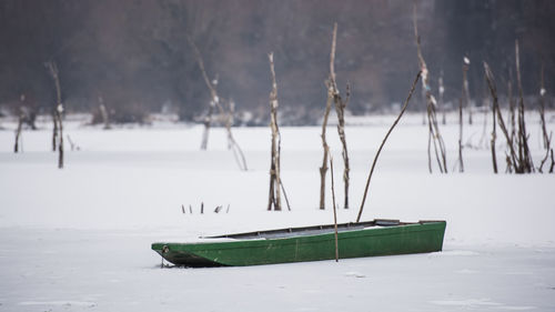 Scenic view of frozen sea during winter