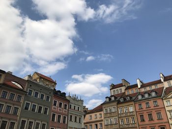 Low angle view of buildings in city