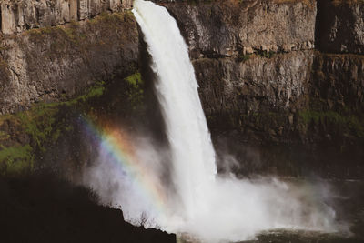 Scenic view of waterfall