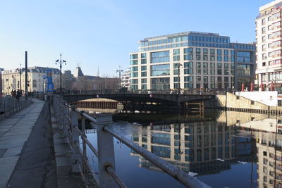 Bridge over city against sky