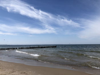 Scenic view of beach against sky