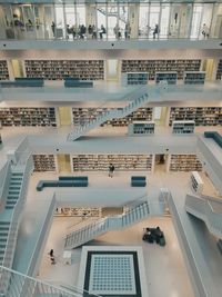 Interior of library building in university