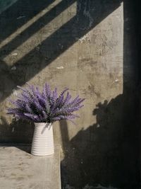 Close-up of flower vase on table