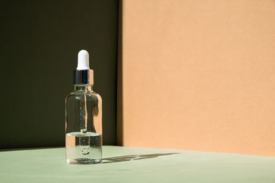 Close-up of bottle on table