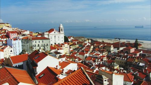 View of townscape against sky