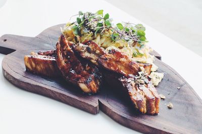 Close-up of meat on plate