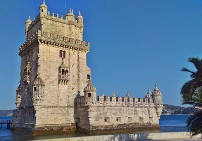 Historic building against clear blue sky