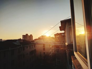 View of cityscape at sunset