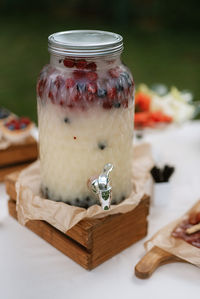 Close-up of food on table