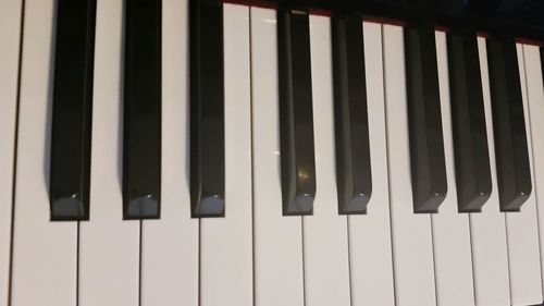 Close-up of piano keys