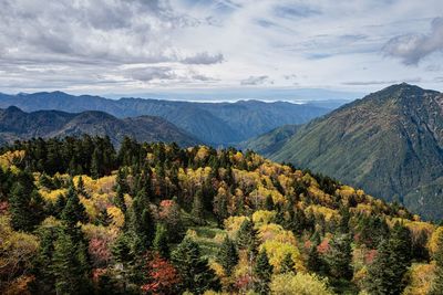 Scenic view of mountains against sky