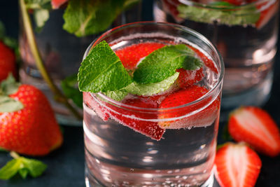 Close-up of drink in glass