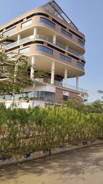 Low angle view of modern building against sky