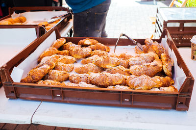 High angle view of food on table