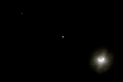 Scenic view of moon against sky at night