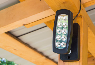 Led floodlight, a floodlight on the top of the roof, for lighting a country house.