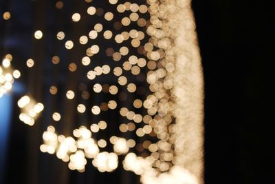 Defocused image of illuminated christmas tree