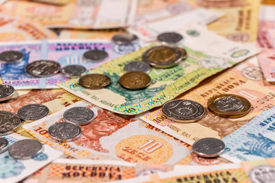 Close-up of coins