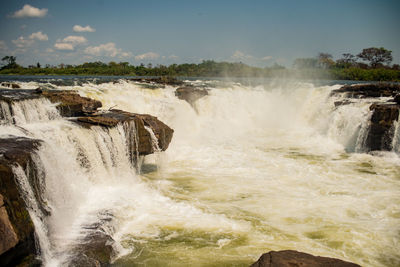 Scenic view of waterfall