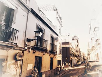 Low angle view of buildings against sky