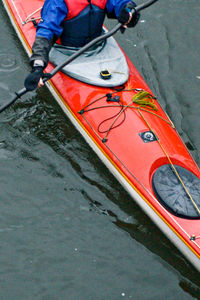 Low section of man on boat