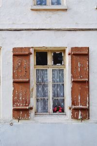 Closed door of old building