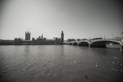 Bridge over river in city