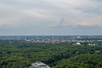 High angle view of townscape against sky