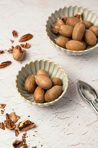 High angle view of food on table