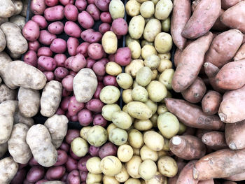 Full frame shot of onions for sale at market stall