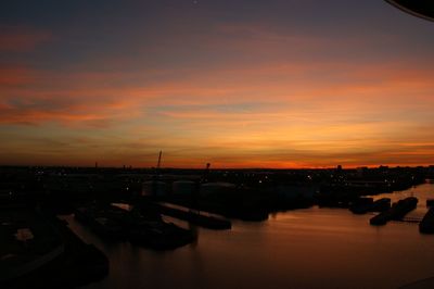 Panoramic view of sea against sky during sunset