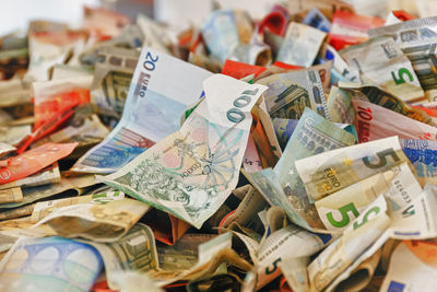 Detail shot of banknotes