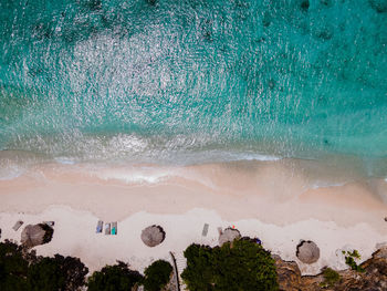 High angle view of beach