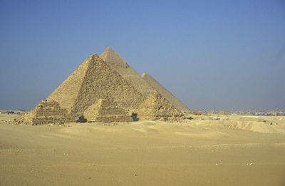 Scenic view of desert against clear sky