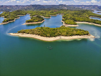 High angle view of bay