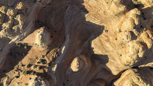 High angle view of rock formation