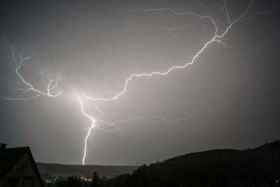 Low angle view of lightning in sky