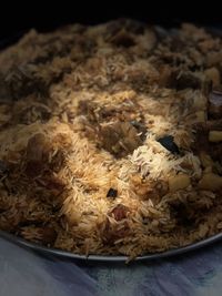 High angle view of food in bowl