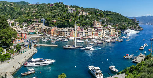 Aerial view of the bay of portofino