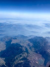 Aerial view of dramatic landscape