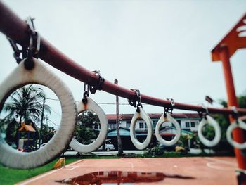 View of playground against clear sky