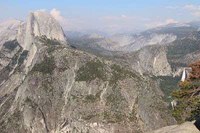 Panoramic view of landscape and mountains against sky