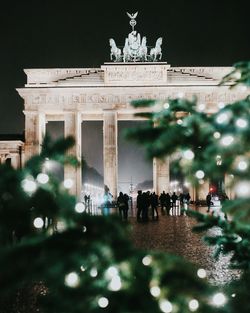 View of city at night