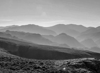 Scenic view of mountains against sky