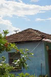 Low angle view of house against sky