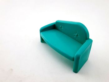 Close-up of blue box over white background